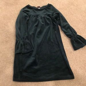 Green velvet dress